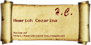 Hemrich Cezarina névjegykártya